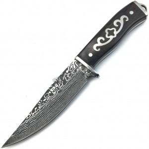 Нож охотничий с имитацией дамаска OD215