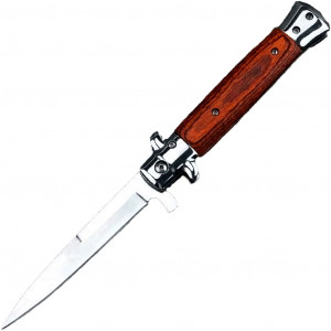 Нож складной стилет полуавтоматический с упором Mafia Stilleto Black B 84